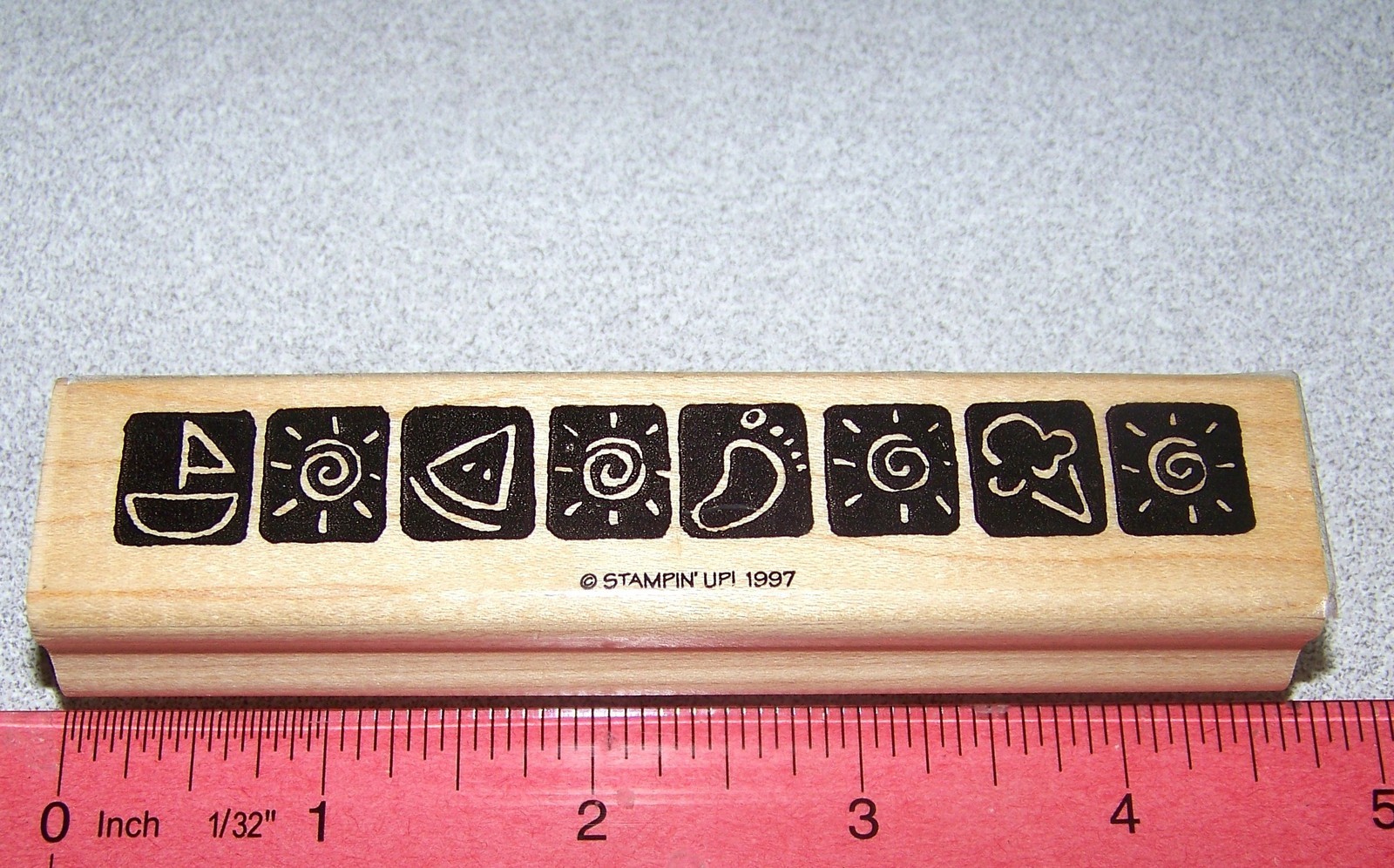 Summer Themed Stamp Single Ice Cream Sailboat by Stampin Up Mini Seasonal Border