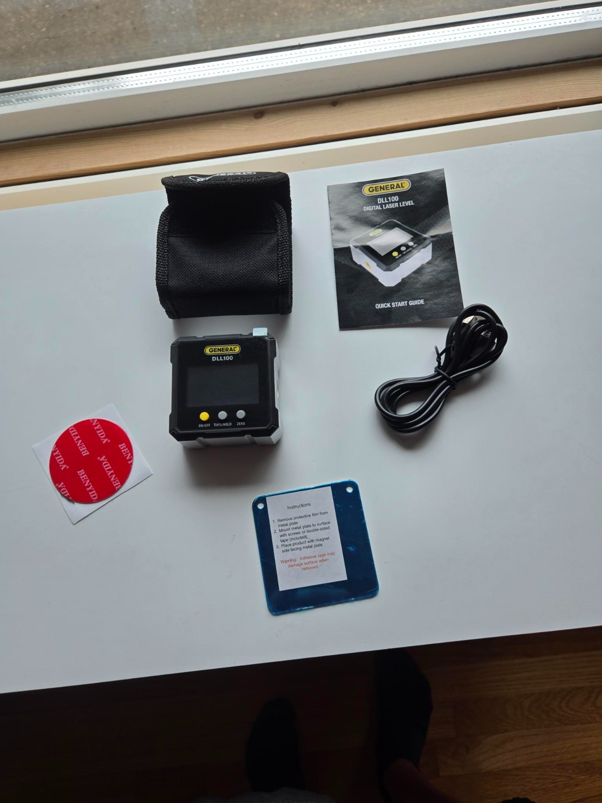 General Tools DLL100 Digital Laser Level Angle Gauge w/ Case New