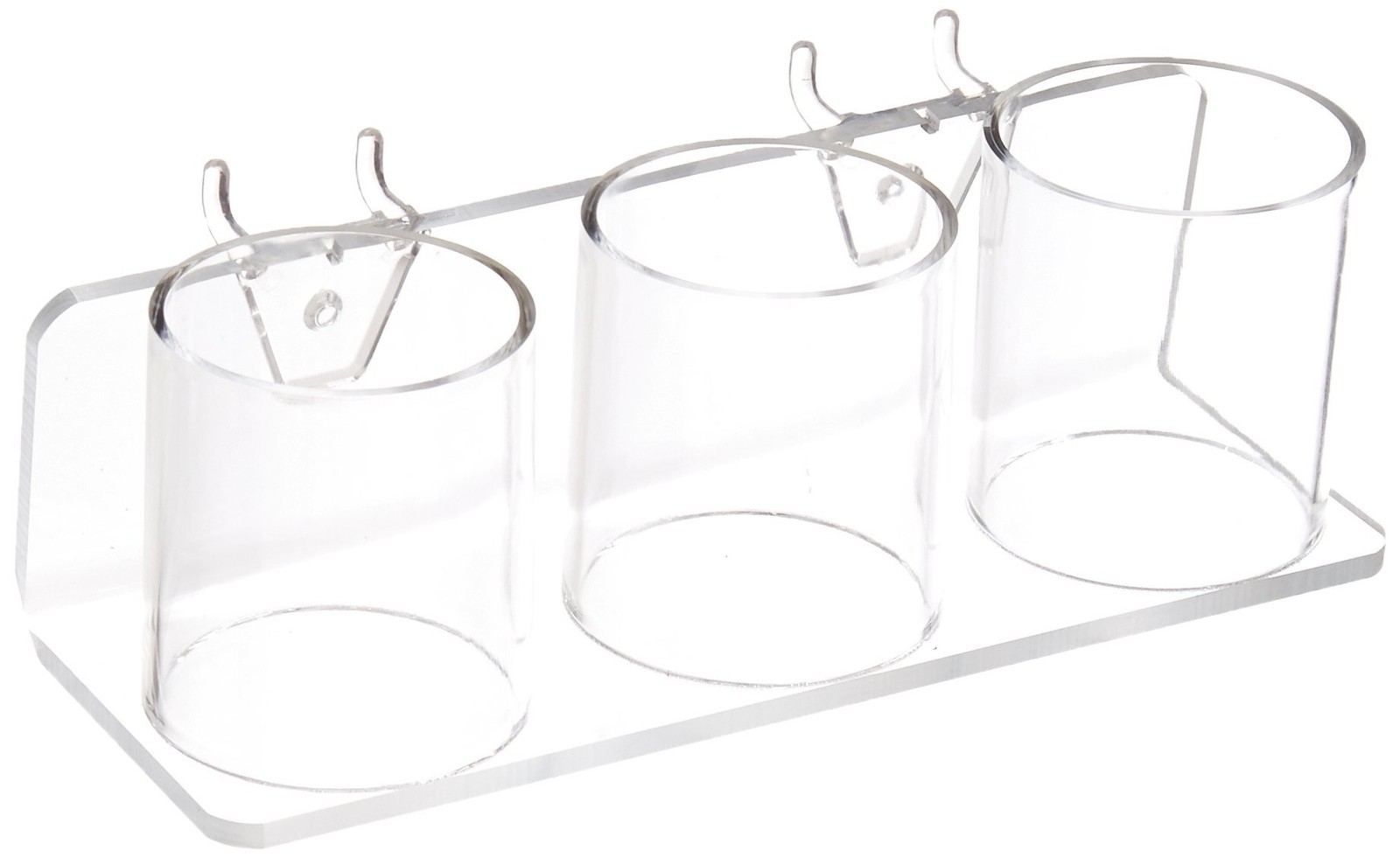 Azar Displays 225591-2Pack 8" W X 2.75" D X 2.75" H 3-Cup Tray Pegboard And