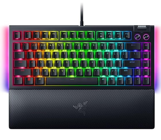 Razer BlackWidow V4 75% Mechanical Gaming Keyboard, Orange Switches, Black
