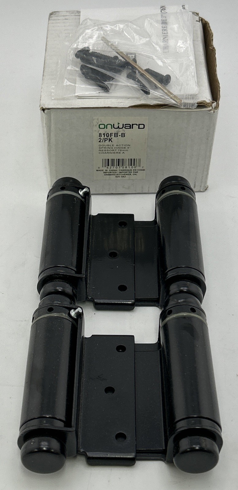2 Pack Onward 810FB -B Black 5-13/16" x 3-3/4" Double Action Mortise Door Hinge