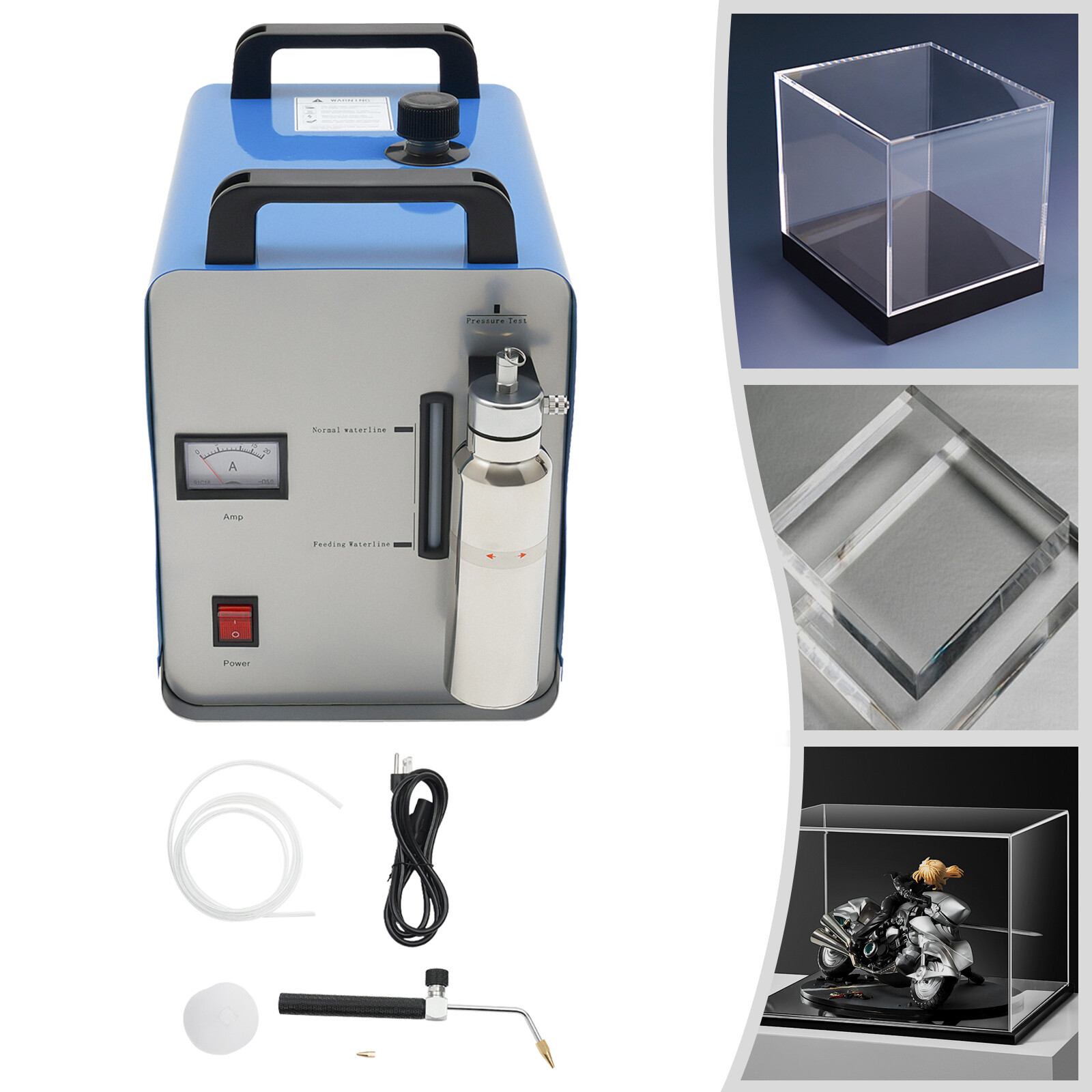 H160 75L Oxygen Hydrogen HHO Gas Flame Generator Torch Acrylic Polisher Machine