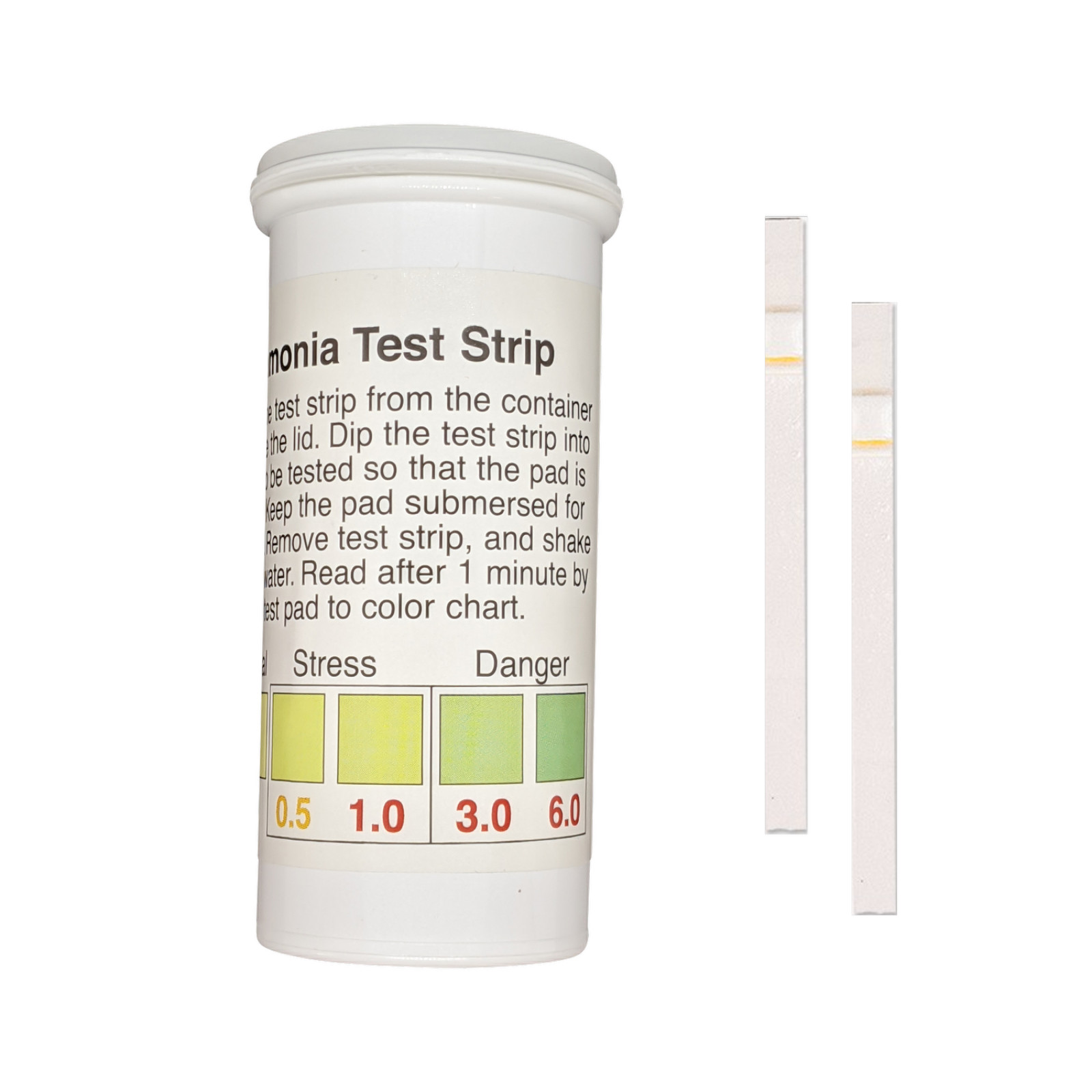 Ammonia NH3, 25 Test Strips 0-6 ppm for Aquarium, Fish Tank and Pond Monitoring