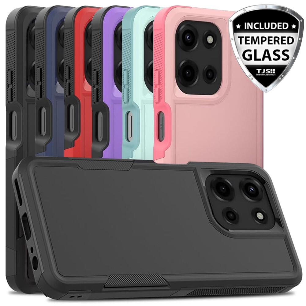 For Moto G 5G 2025 Phone Case Heavy-Duty Tough Dual Layer Cover +Tempered Glass