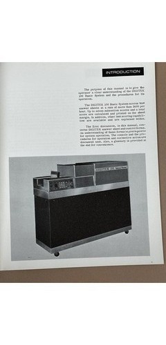 Digitek 100 Basic System Operator Manual - Optical Scanning Corp 1967 - OCR