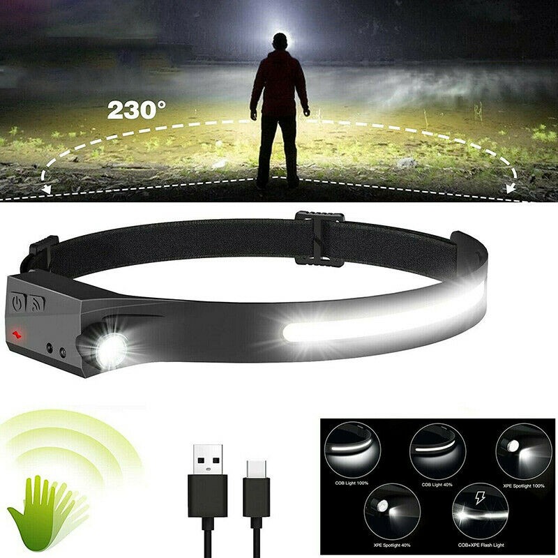1-3 Pack USB Rechargeable LED Headlamp-Portable Headlight Flashlight for Outdoor