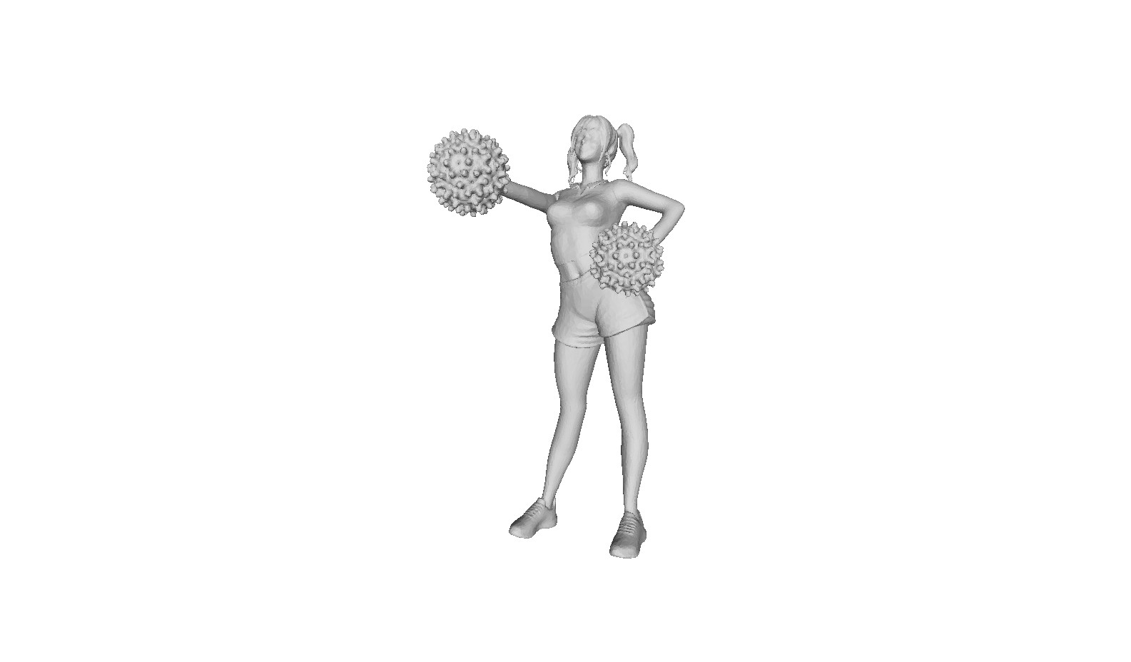 Printle L Femme 632--Pigtails Hair Cheerleader Figure for Dioramas Train Sets
