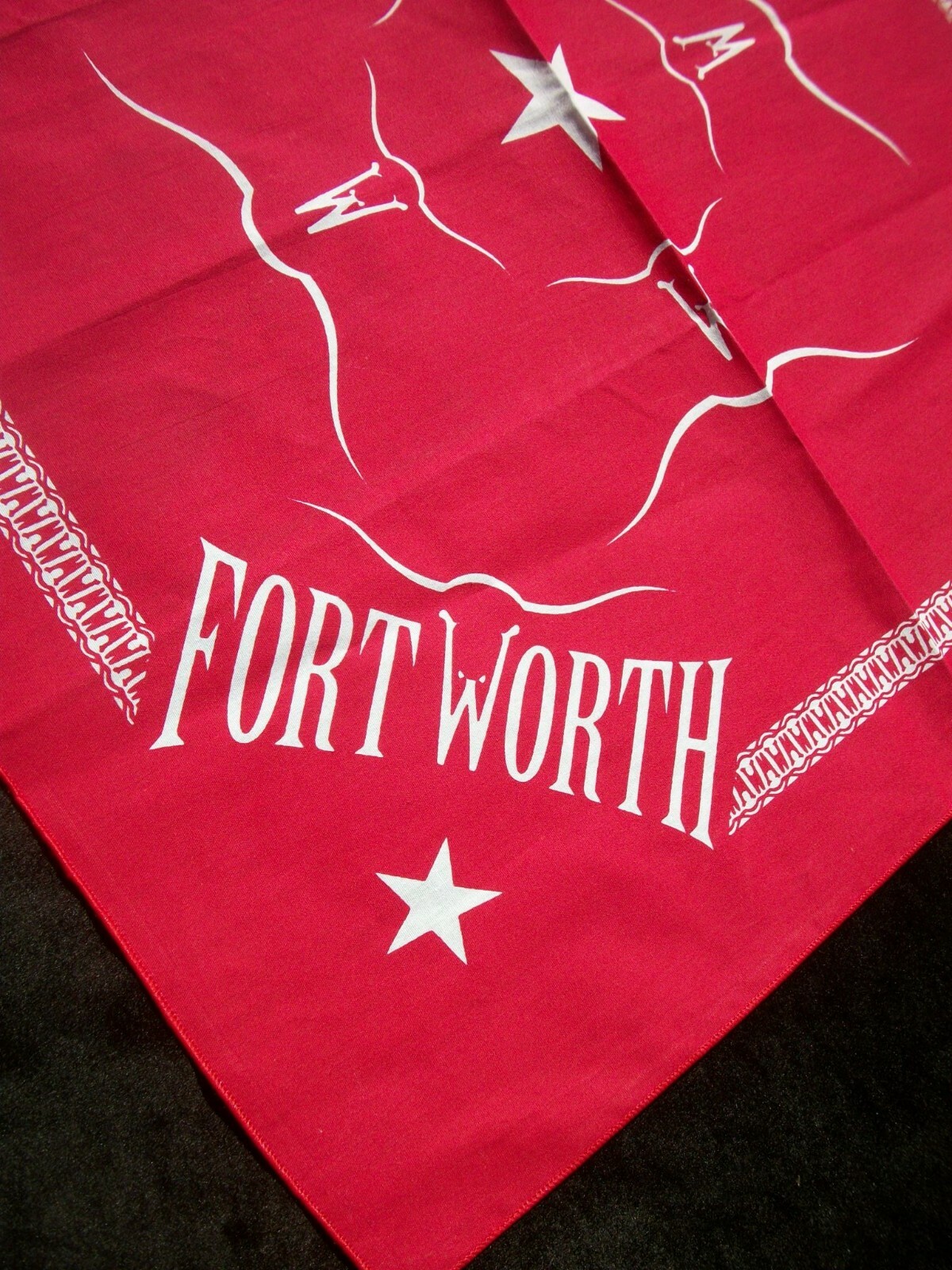 Fort Worth Bandana Red & White 22 inch square