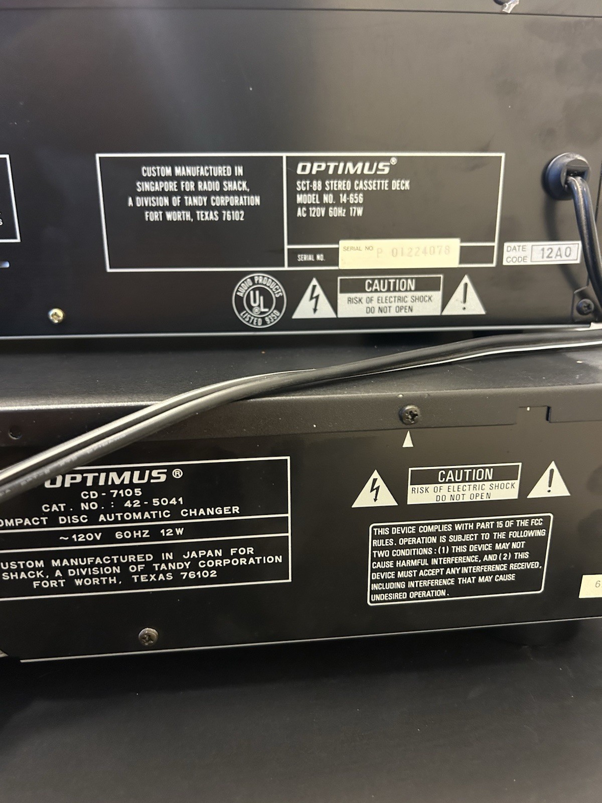 Optimus Professional Series modular component stereo system perfectly working.