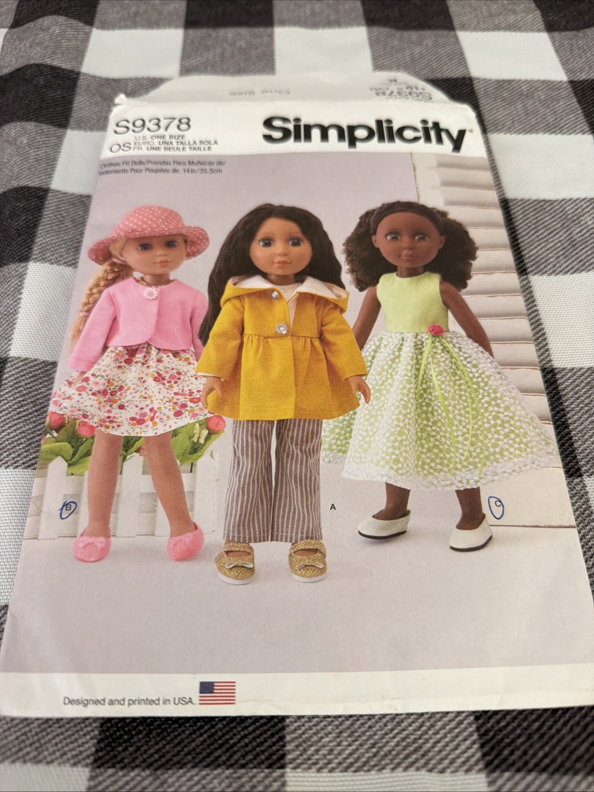 Simplicity S9378 Doll 18" Clothes Dress, Skirt, Pants Jacket Pattern