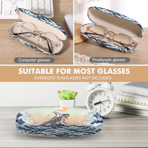 Glasses Case Hard Shell,Portable Protective Eyeglasses Case, Dinosaur Cat