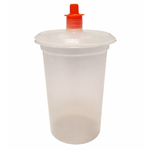 DeVilbiss DeKups EVO 24 oz Disposable Cup, 125 Micron Lid Refill Kit, 50-Pack