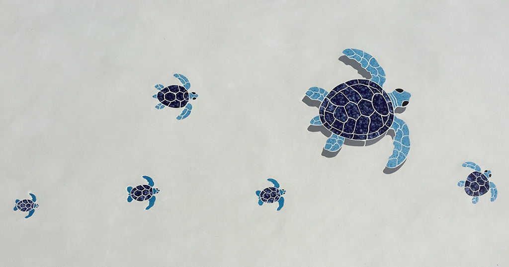 Turtle Group Ceramic Swimming Pool Mosaic