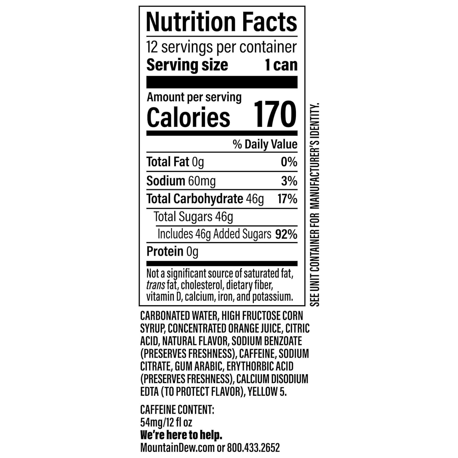 Pack of 12 MTN DEW 12 Fl Oz Cans - Ultimate Refreshment for Parties