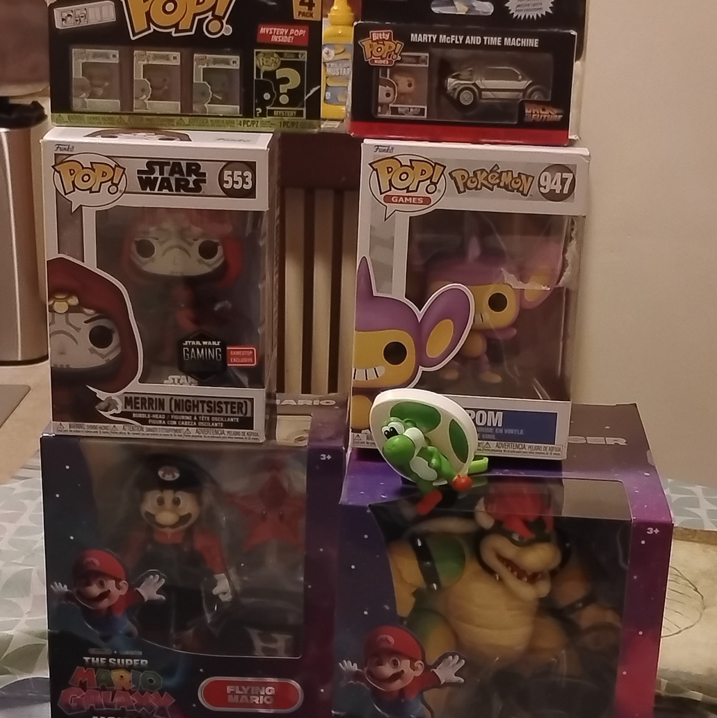 Funko/Jakks Mixed Lot: Merrin #553 GS Exclusive, Bitty TMNT Mystery, Mario