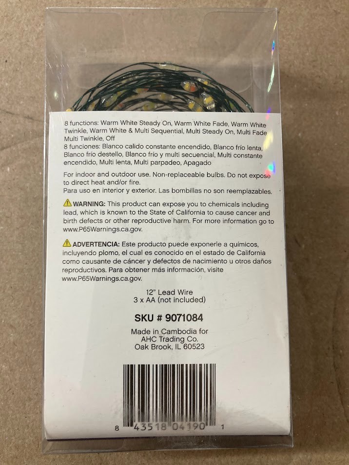 100 BATTERY OP MICRO GREEN WIRE CHRISTMAS LIGHTS COLOR CHANGING