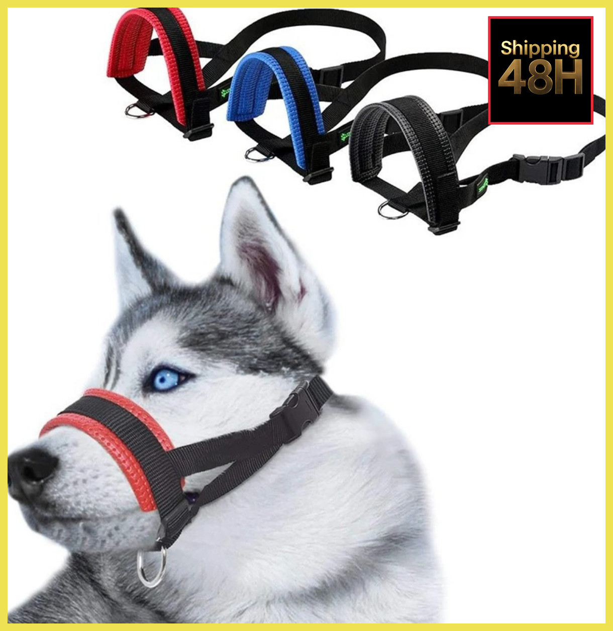 Dog Muzzle Nylon Adjustable Anti Barking Biting Breathable Pet Mouth Cover