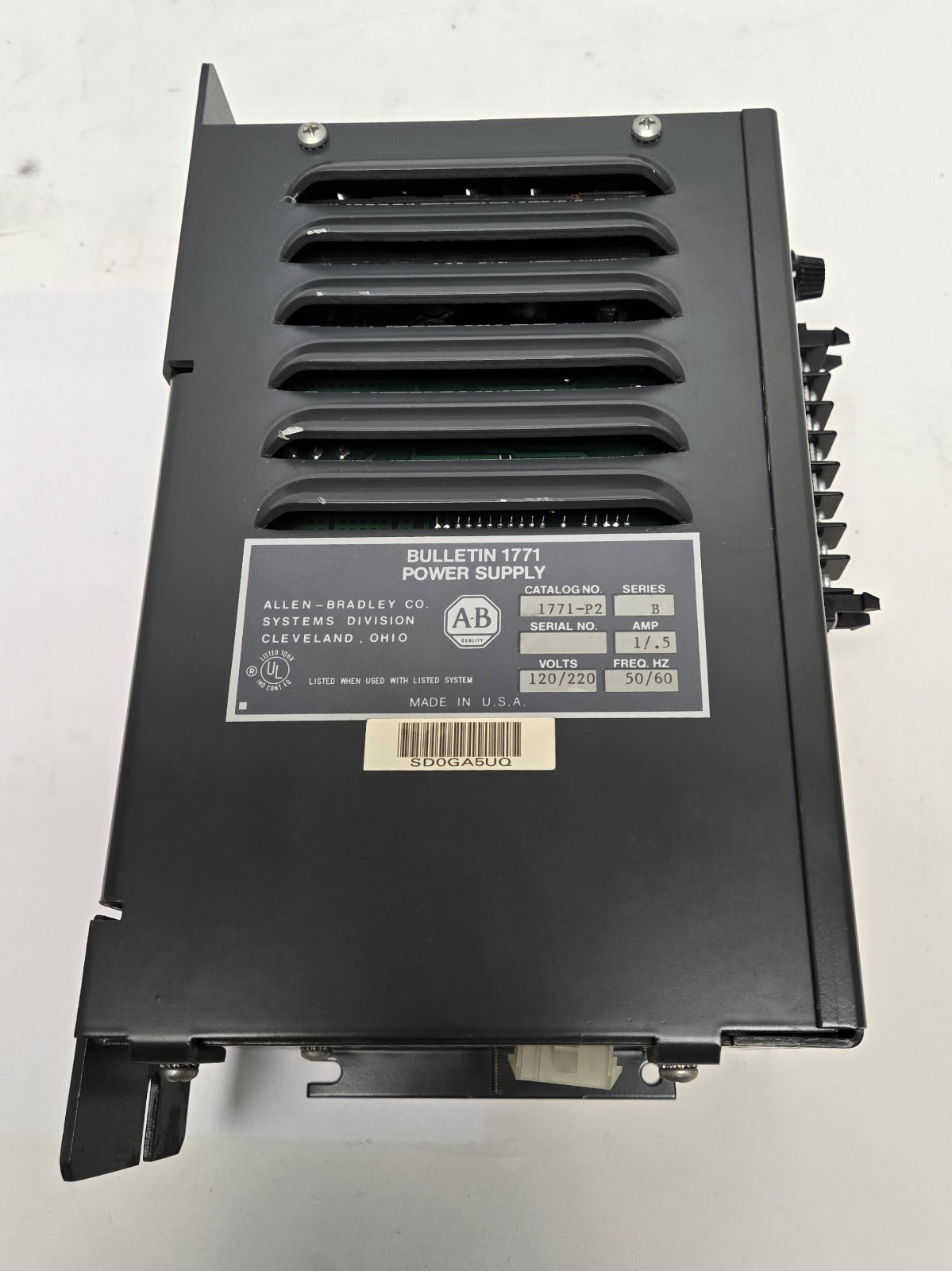 ALLEN BRADLEY POWER SUPPLY 1771-P2.