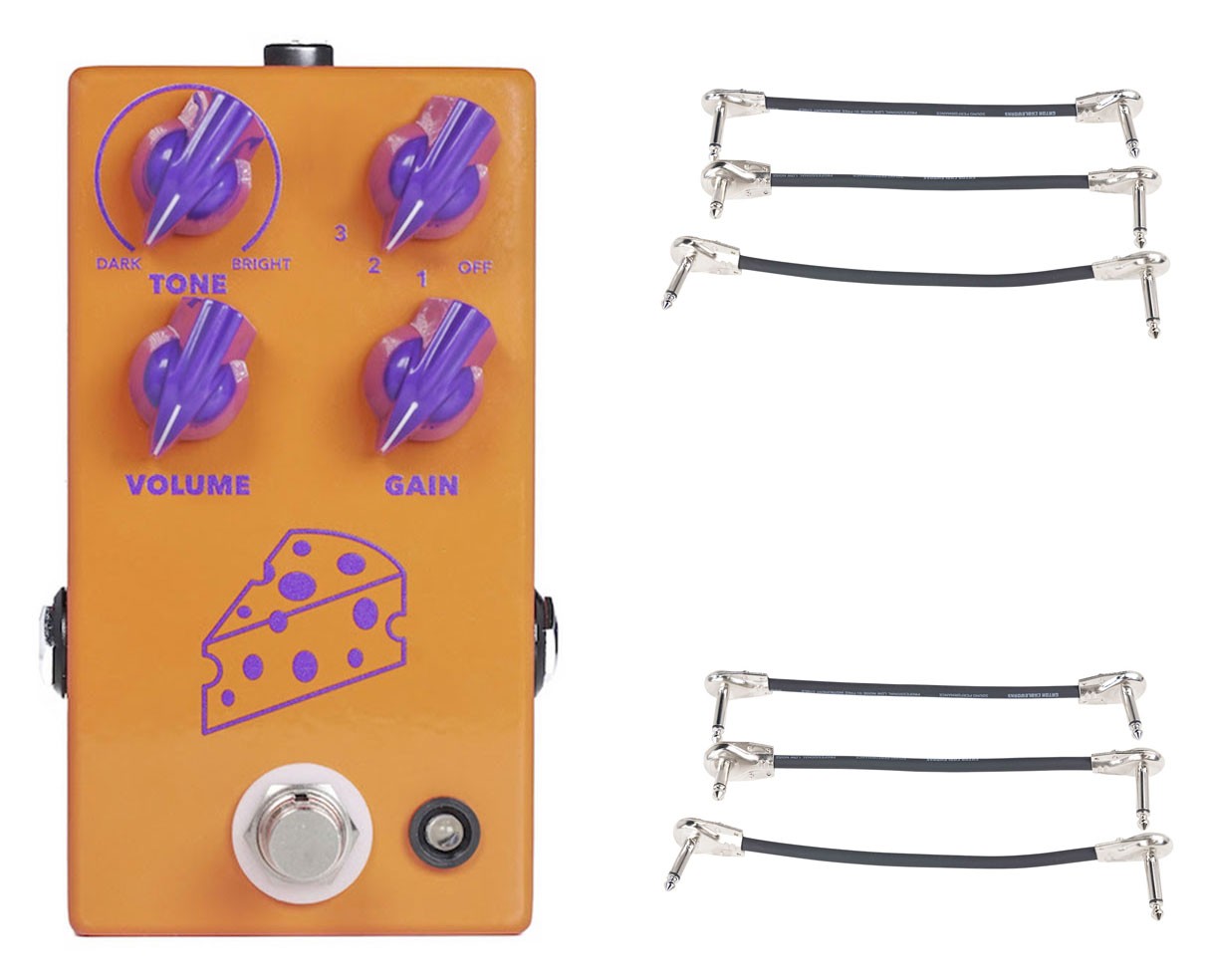 JHS Cheeseball Distortion/Fuzz Pedal + 2x Gator Patch Cable 3 Pack