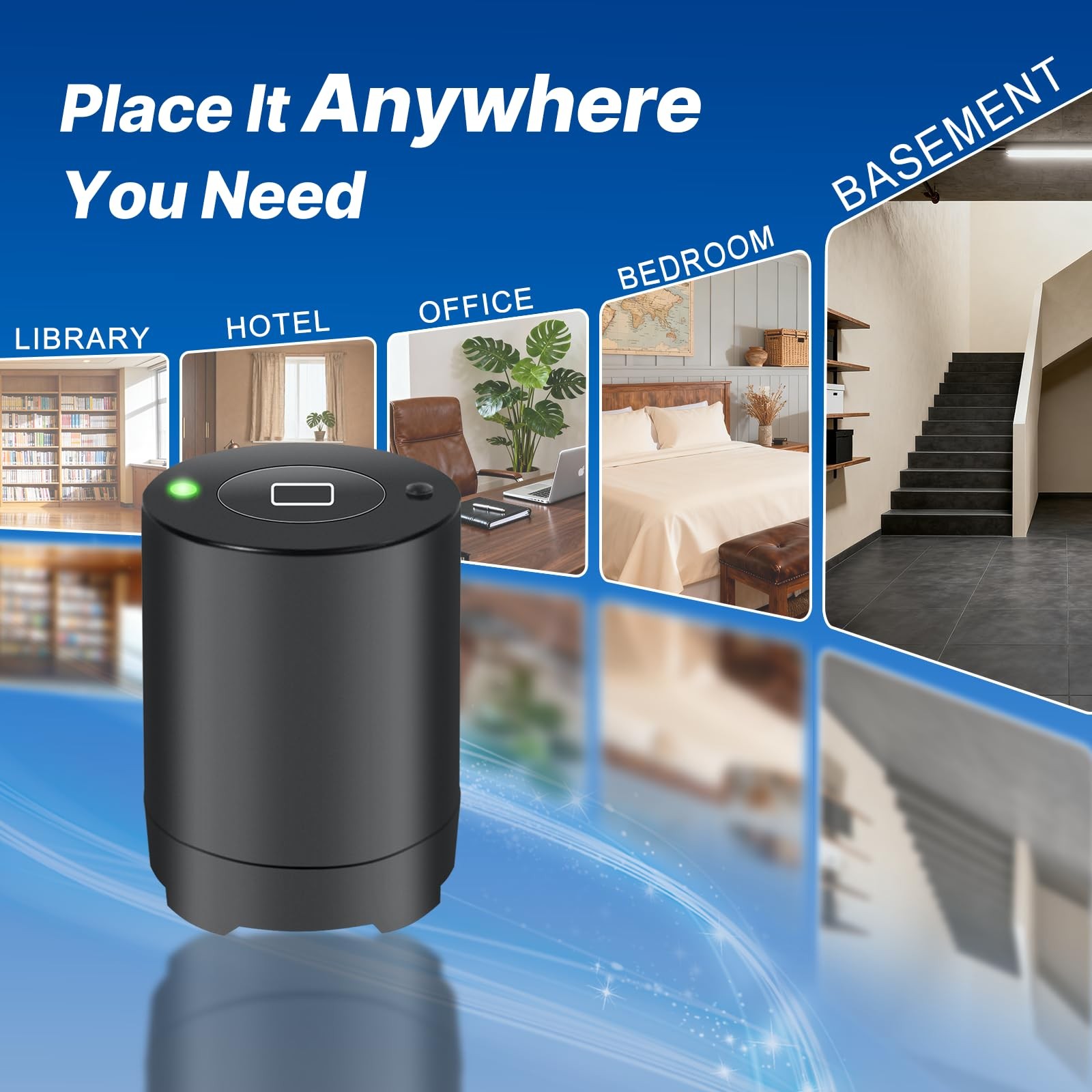 Bluetooth Radon Detector for Home, High-Precision Sensor, Real-Time black