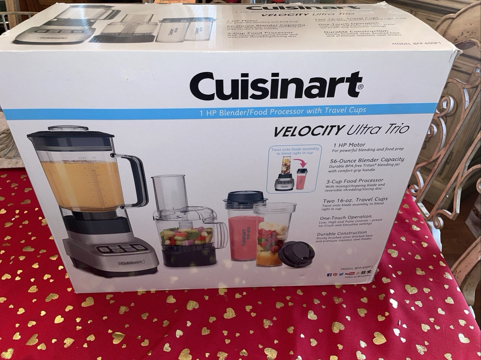 Cuisinart VELOCITY Ultra Trio 1 HP Blender Food Processor with Travel Cups