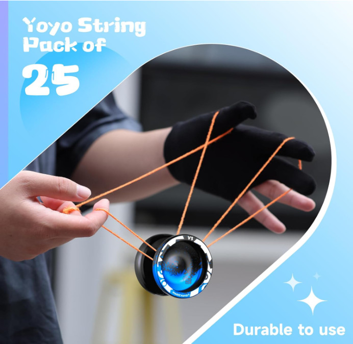 Yoyo Strings Pack of 25 - Professional Yoyos String Replacement, Polyester Yoyo