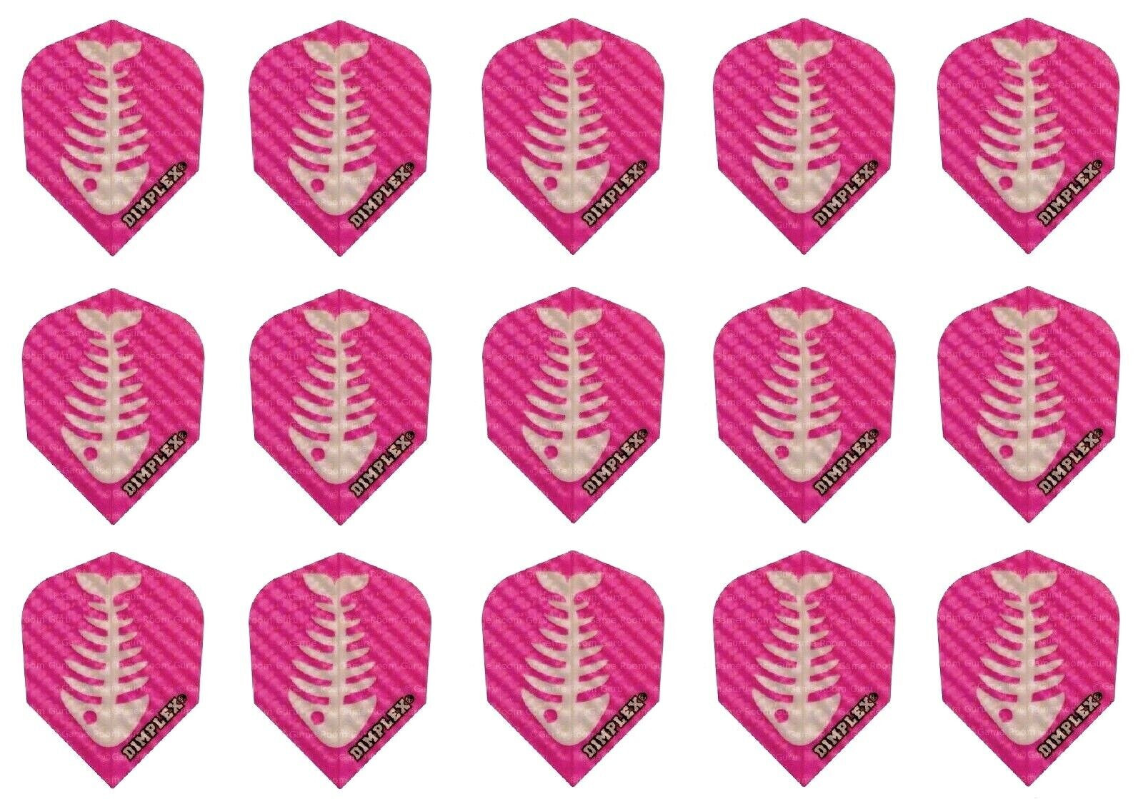 5 Sets Harrows Dimplex Standard Dart Flights - Ships w Tracking - Pink Fishbones
