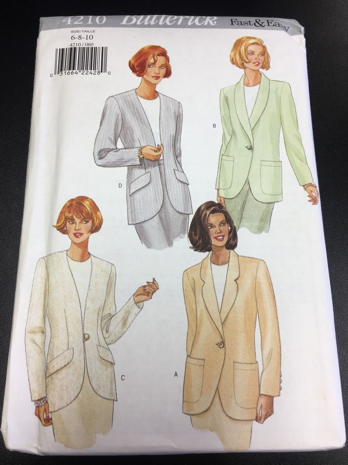 Butterick #4210 Misses'/Misses' Petite Jacket - Sizes 6-8-10