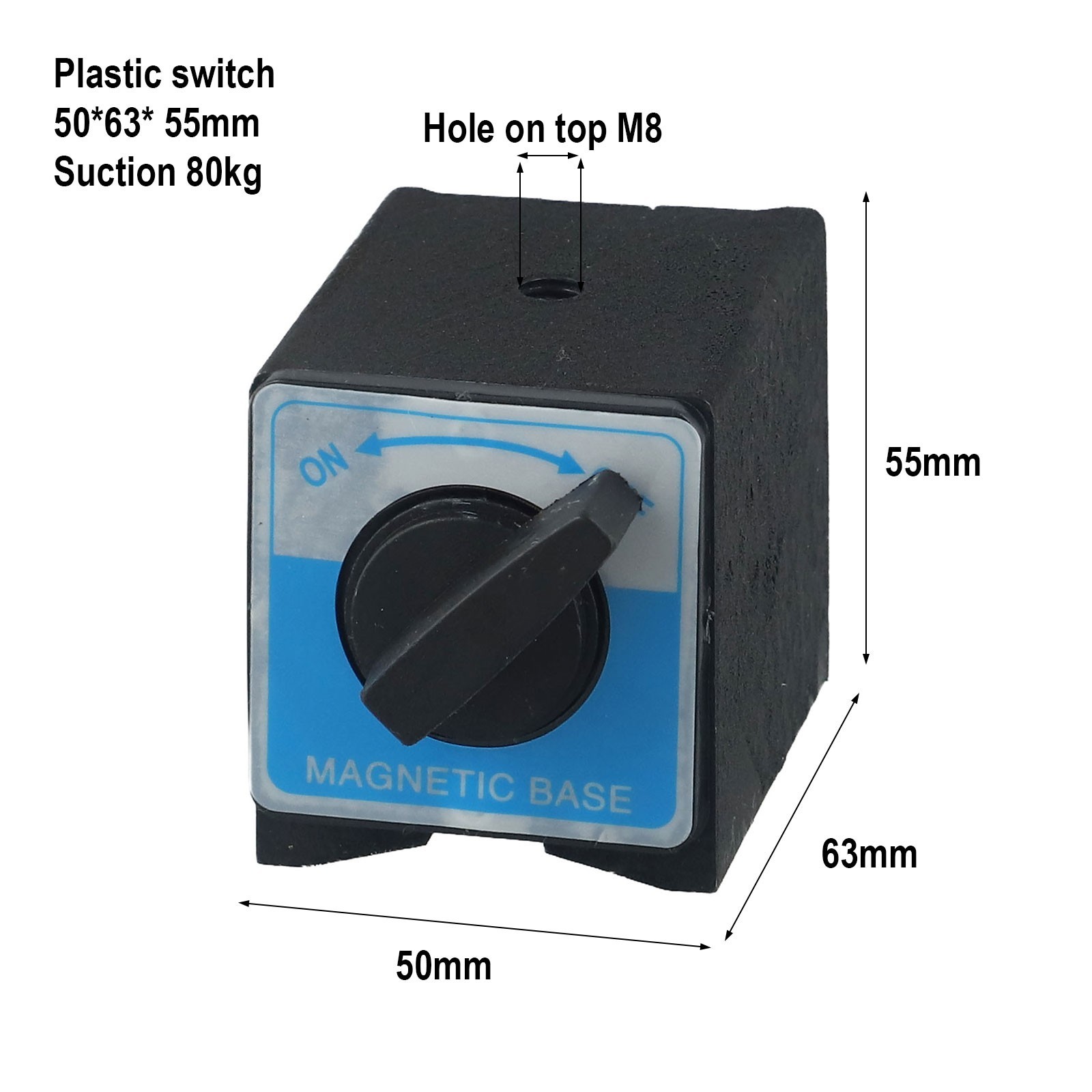 Magnetic Base with Strong Magnet M8 x 1 25 Threaded Holes Compact & Precise