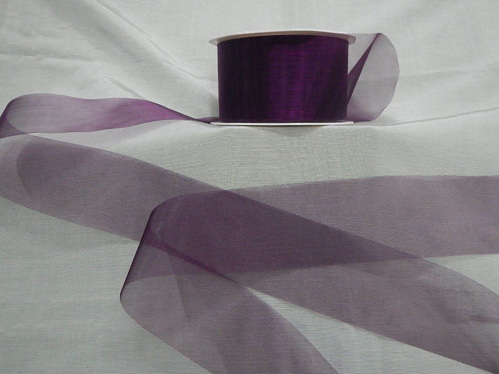 Organza Aubergine  Ribbon 50mm x 5 mts