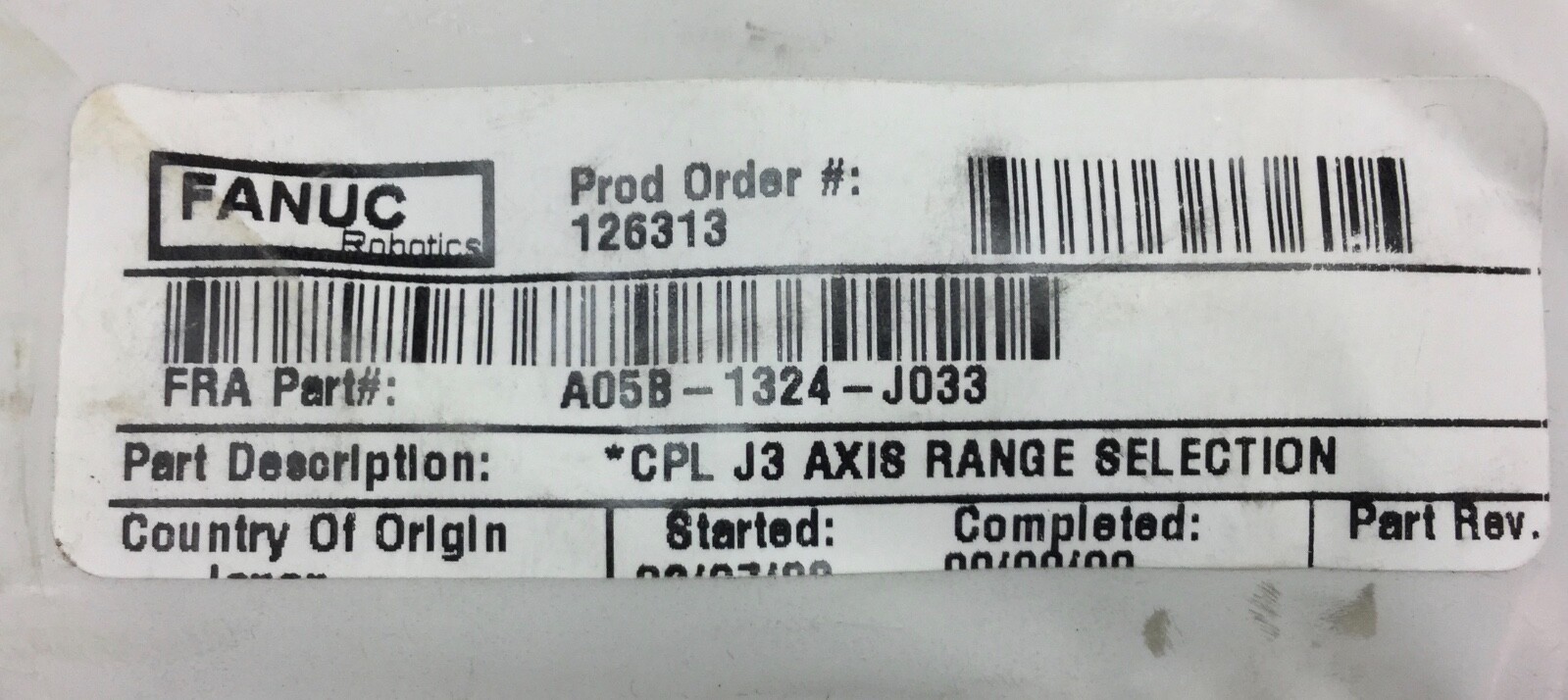 FANUC ROBOTICS MODEL A05B-1324-J033 CPL J3 AXIS RANGE STOPPER NEW IN PKG