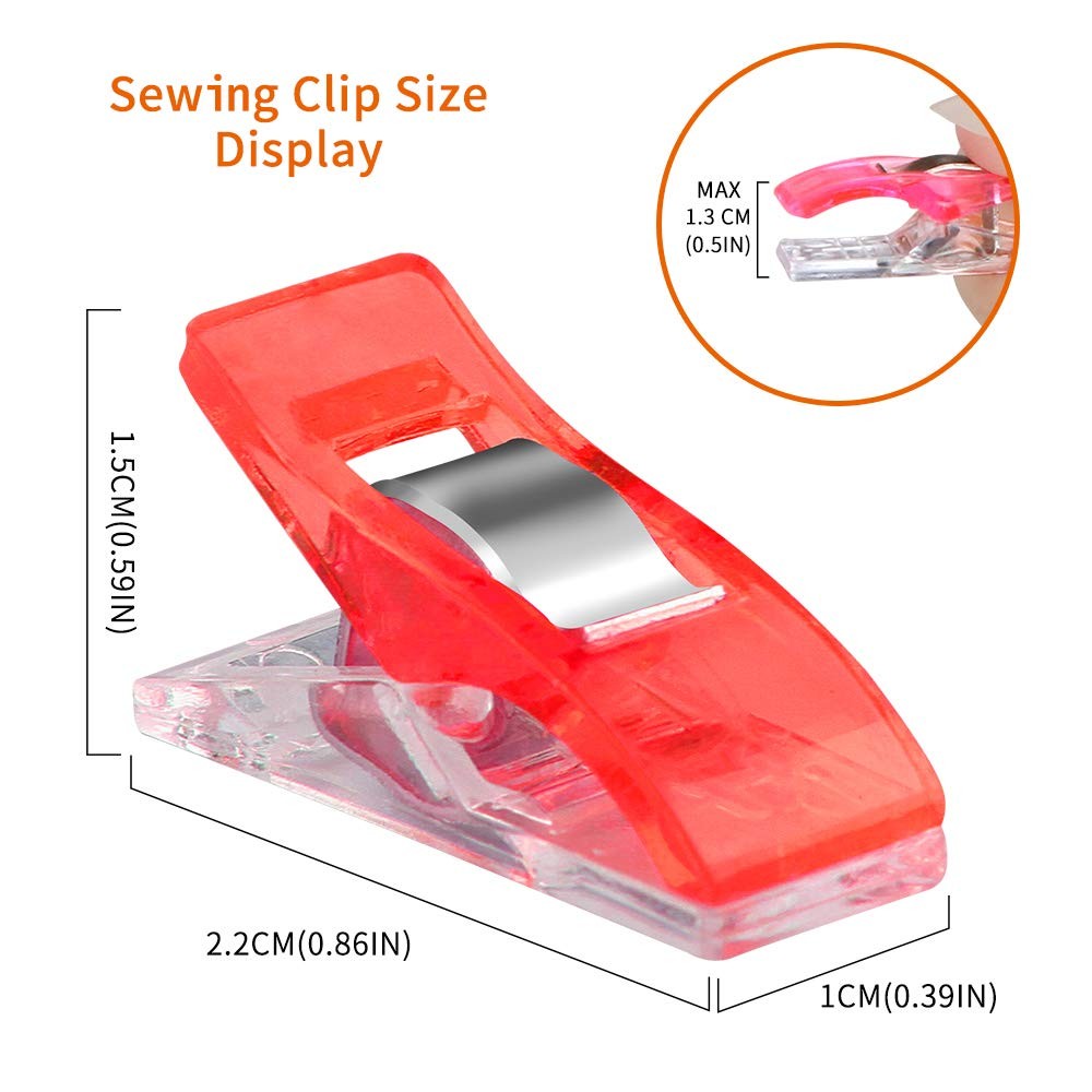Sewing Clips with Tin Box, 100 Pcs Assorted 2.5x0.8x1.3 Centimeters,