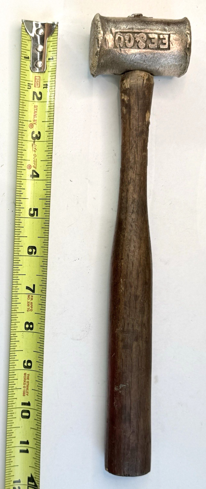 Vintage E.E & Co Small Brass Jewelers Machinist Mechanic Hammer 1lb Head