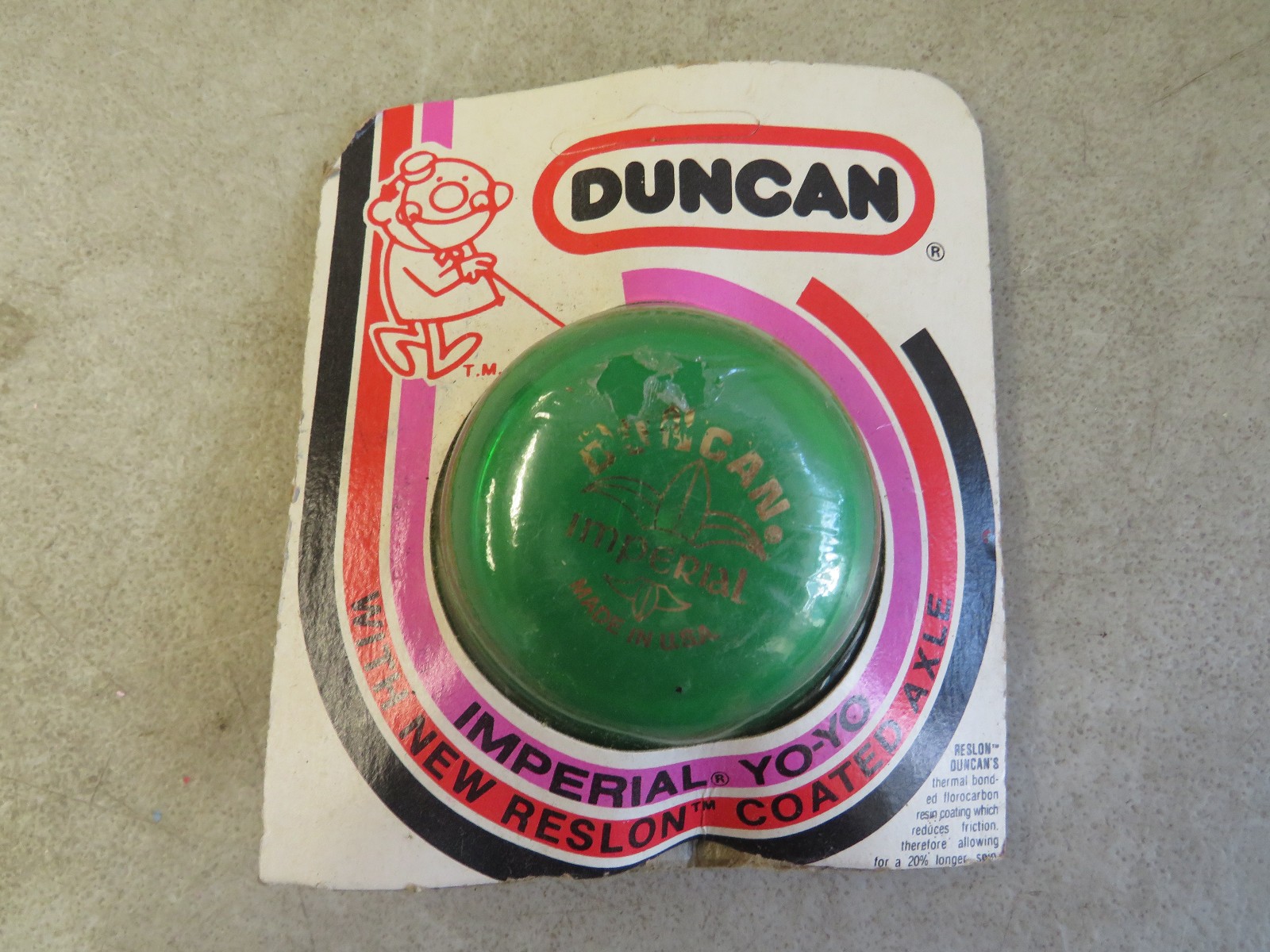 Vintage Yo-Yo Duncan Imperial Clear Green 2" Sealed MIP