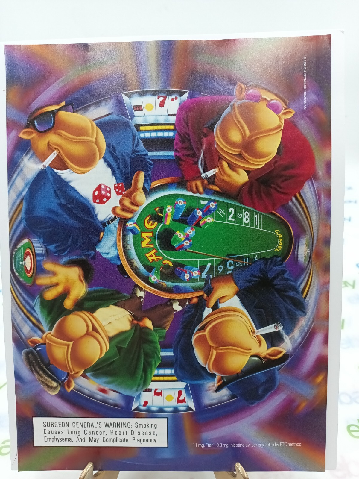 Vintage JOE CAMEL CIGARETTES Print Ad PINBALL MACHINE  11 X 8.5