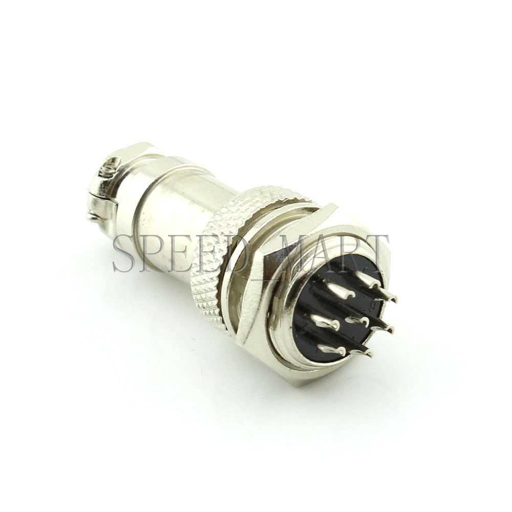 Aviation Plug GX16-8 8pin 16mm Male & Female panel Metal Connector