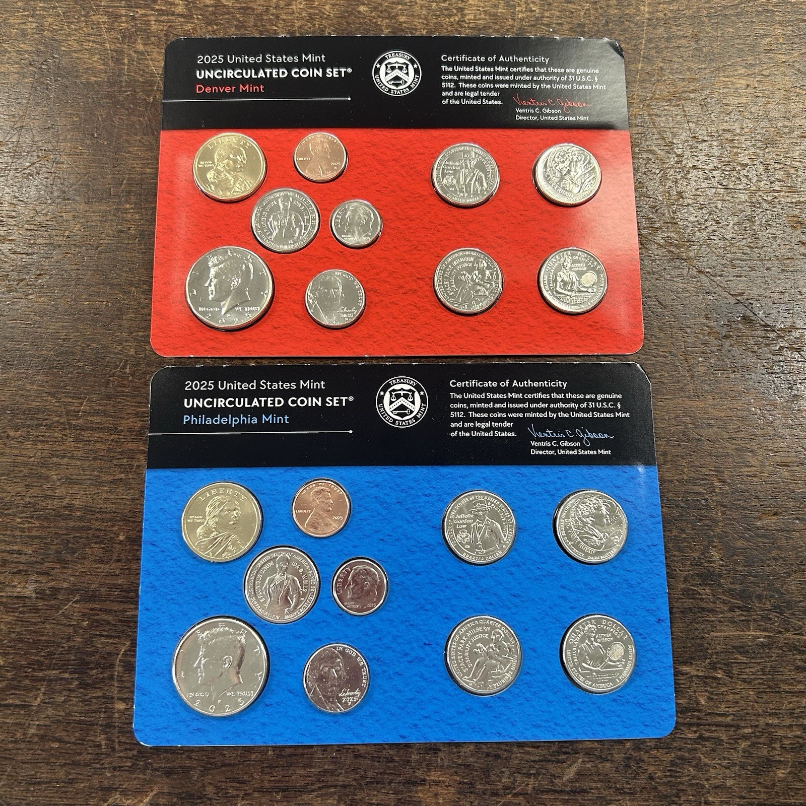 2025 US Mint Uncirculated 20 Coin Set P & D Philadelphia & Denver 10 Coins Each