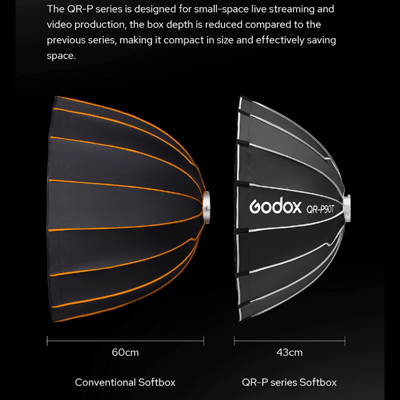 Godox QR-P150T 150cm Parabolic Softbox Quick Release Light Diffuser Soft boxes