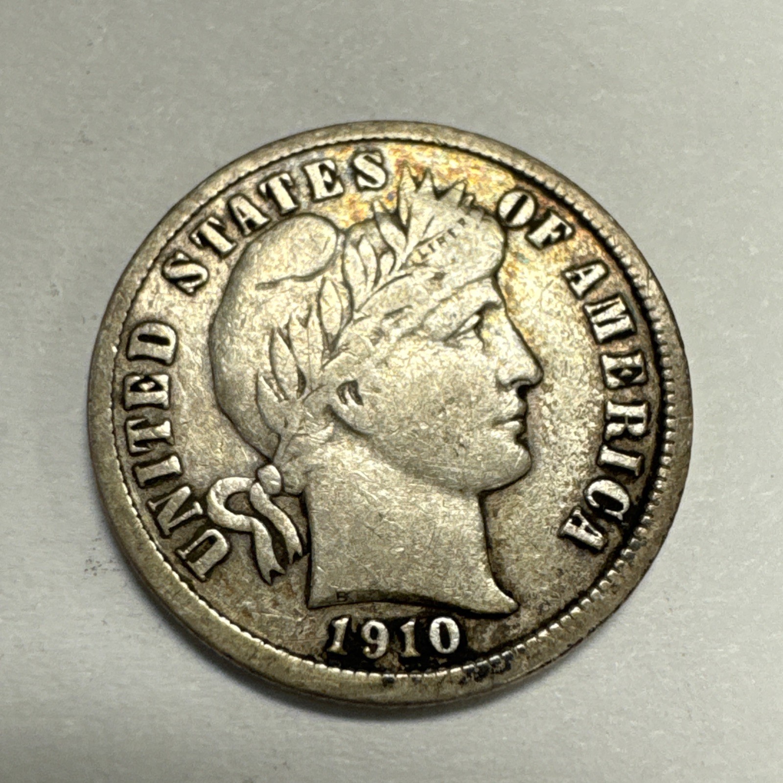 1910-D Barber Silver Dime VF