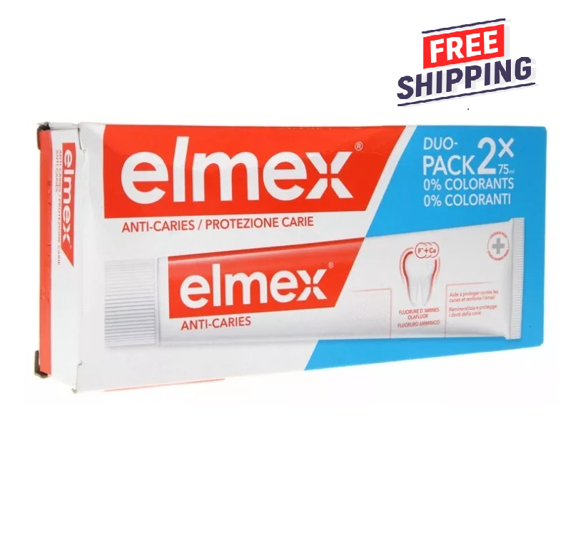 2 PACK Elmex Toothpaste Caries Protection, Prevents Tooth Decay 75ml EXP