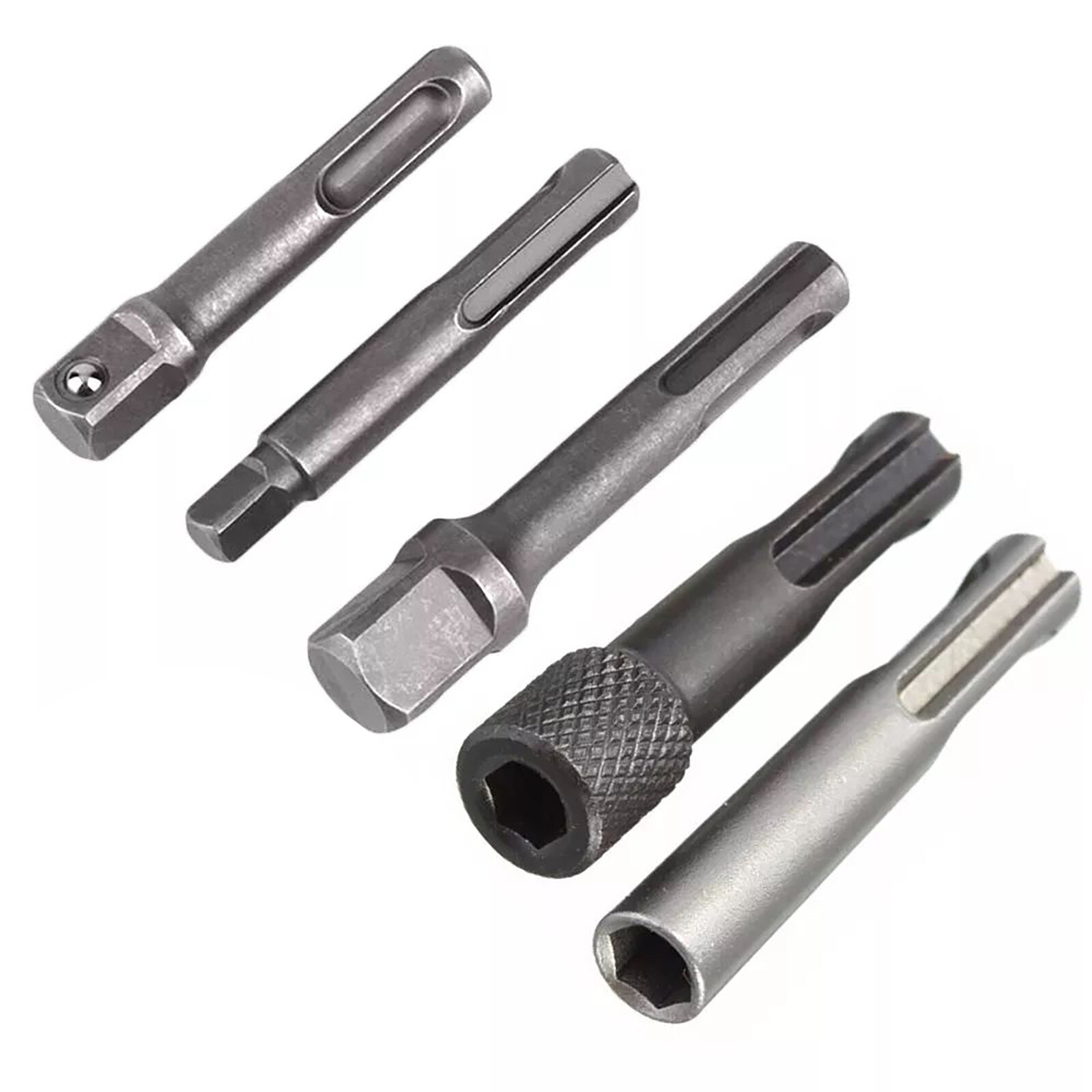 5pcs SDS Plus 1/4 Hex Socket Driver Hammer Drill Bit Adaptor Accessories Kit