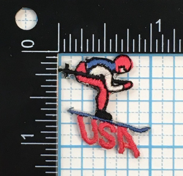US SKIING TEAM OLYMPICS USA SKI VINTAGE SMALL TINY 1 1/8" LOGO PATCH