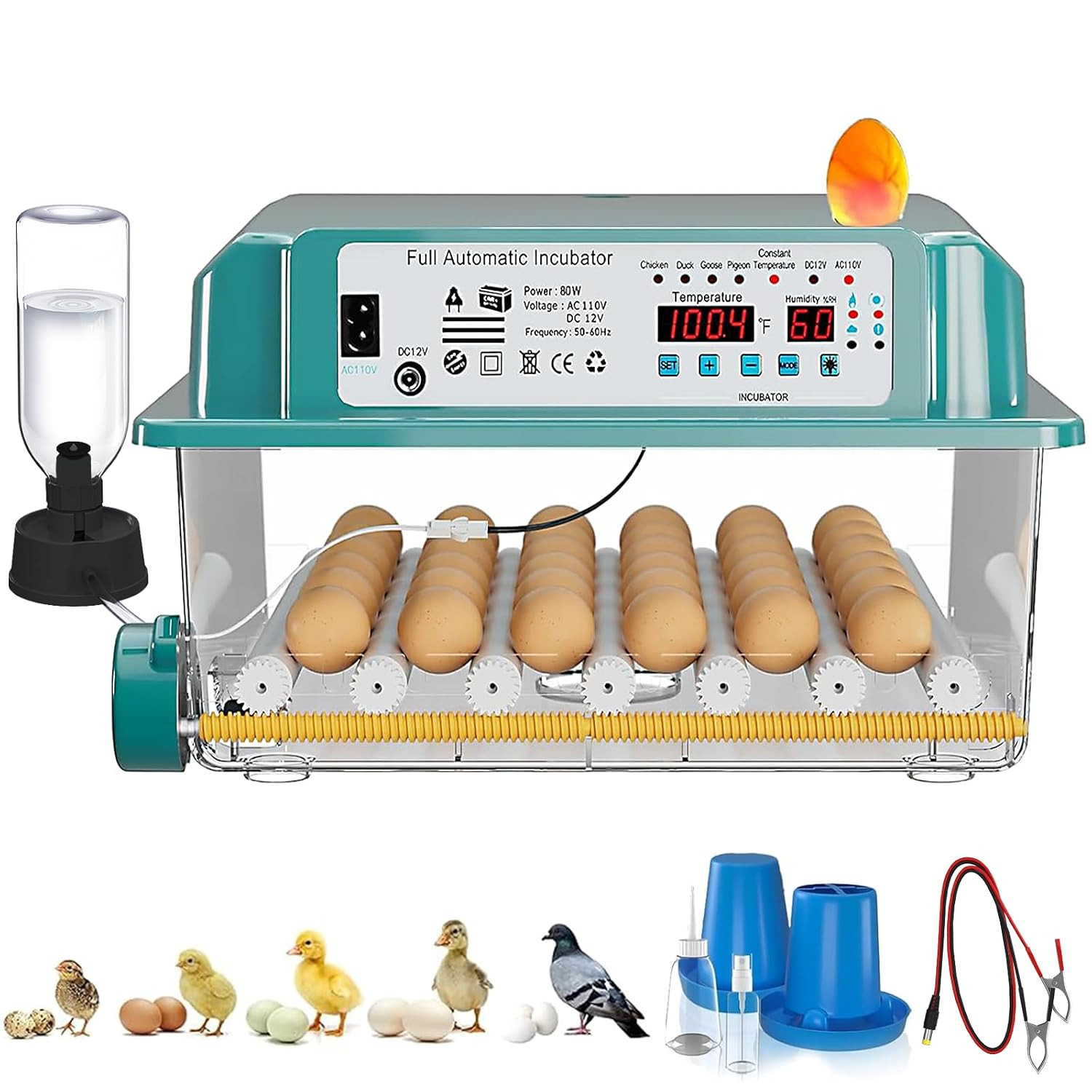 36 Eggs Incubators for Hatching Eggs,Egg Incubator with 4 Automatic Incubate Mod