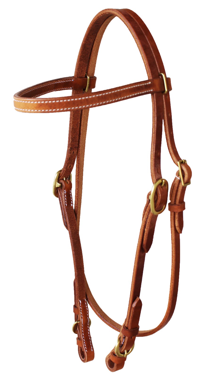 Horse Western Challenger USA Hermann Oak Leather Headstall with Buckle Ends
