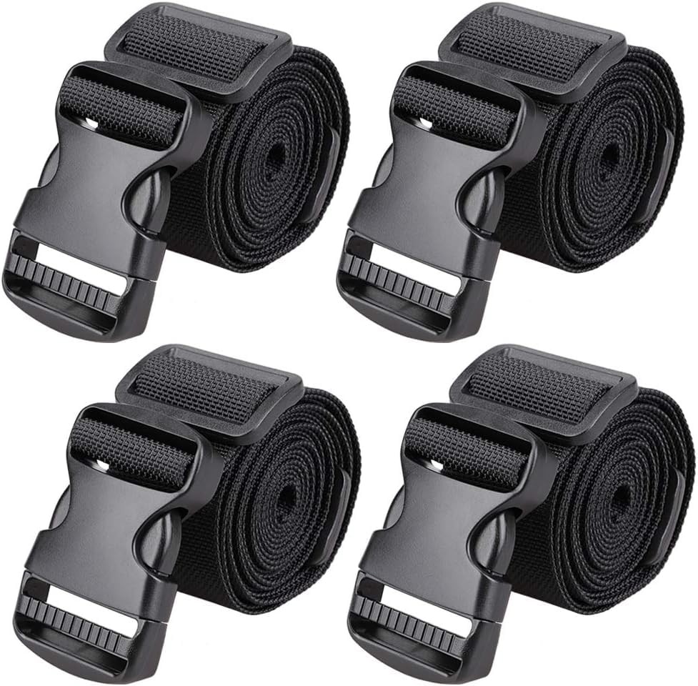 MAGARROW 2" Utility Luggage Straps with Buckle 2 in x 5.4 ft, Black