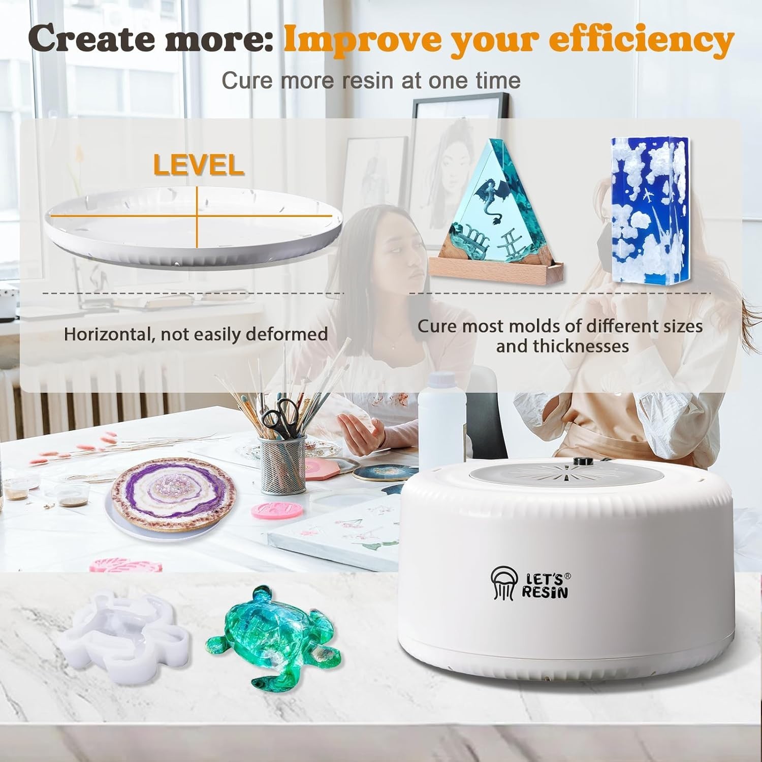 Effortless 3-Hours Resin Curing Machine: Large Tray & Smart One-Button Tech