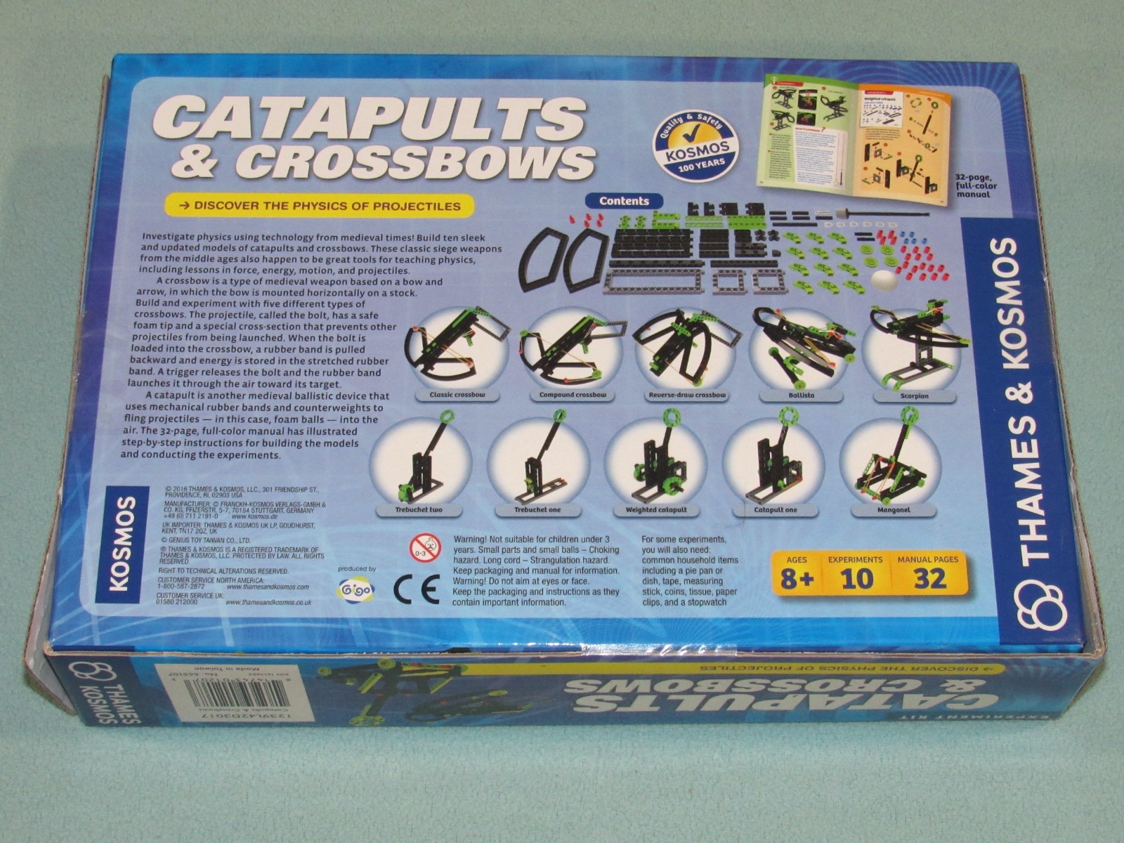 CATAPULTS & CROSSBOWS Physics Science Experiment Kit ~NEW (open) Thames & Cosmos