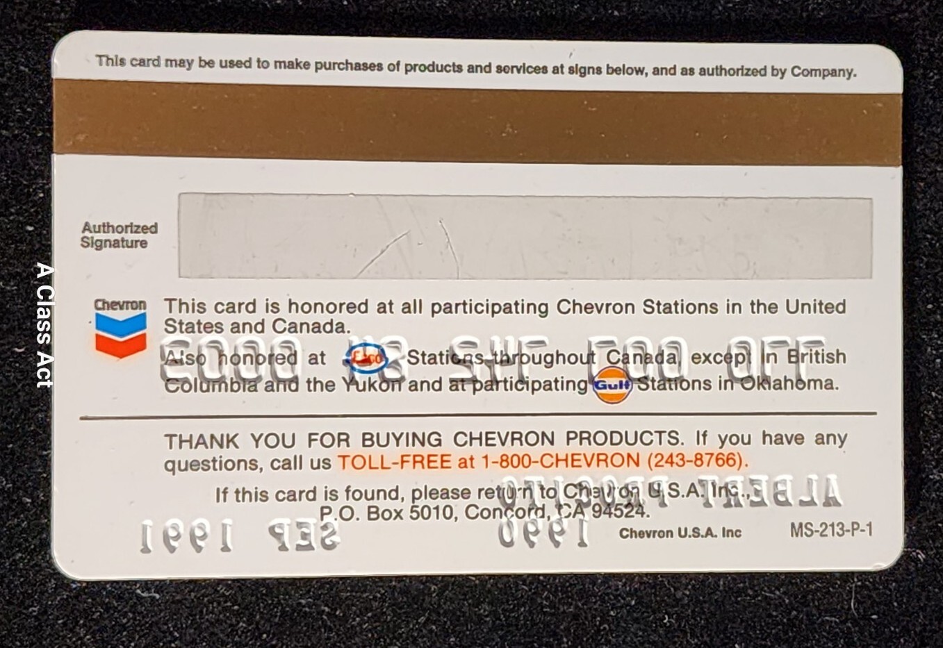 1991 Chevron Premium credit card. cc475