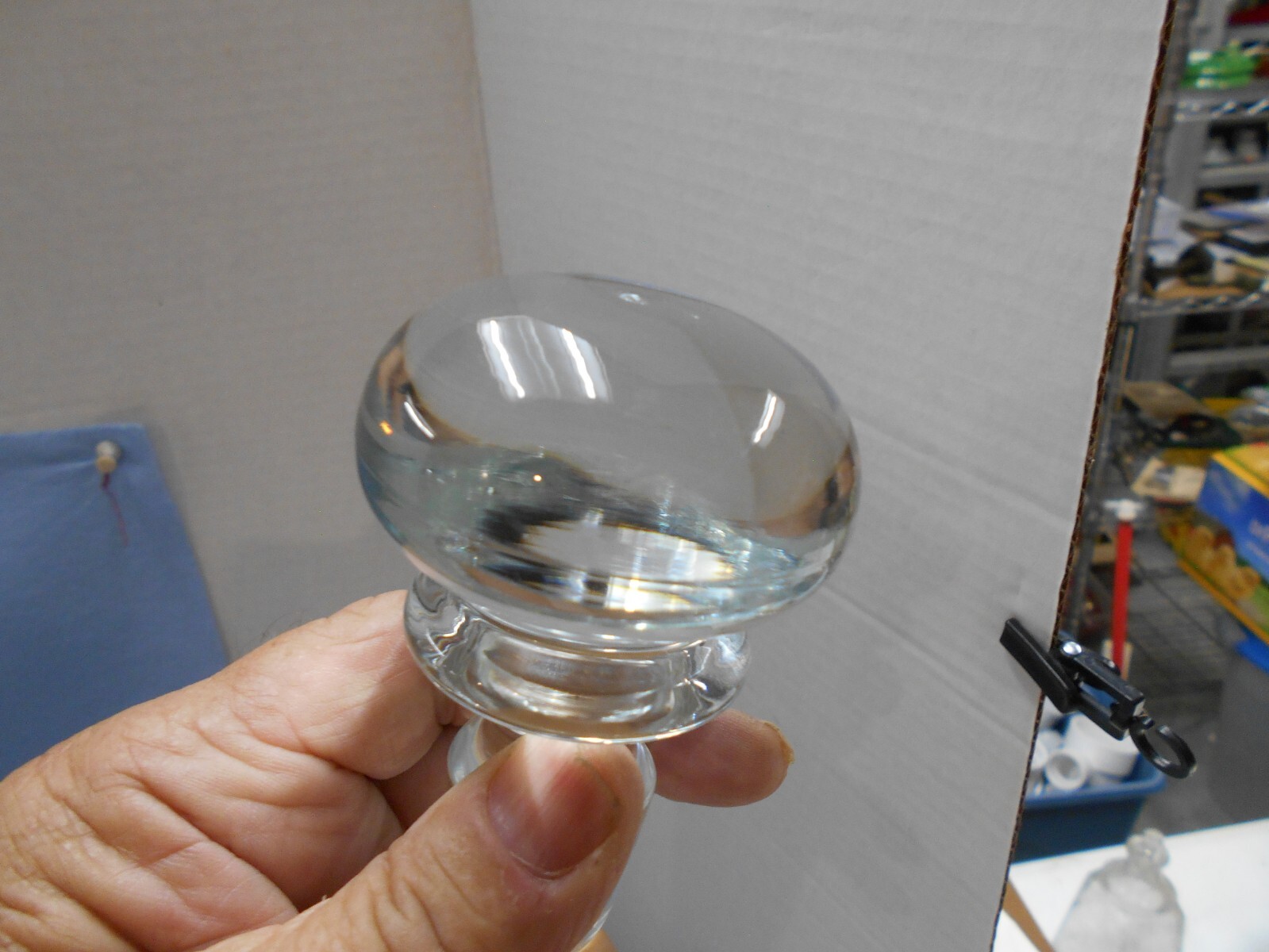 Clear Glass Stopper, as big as a door knob.