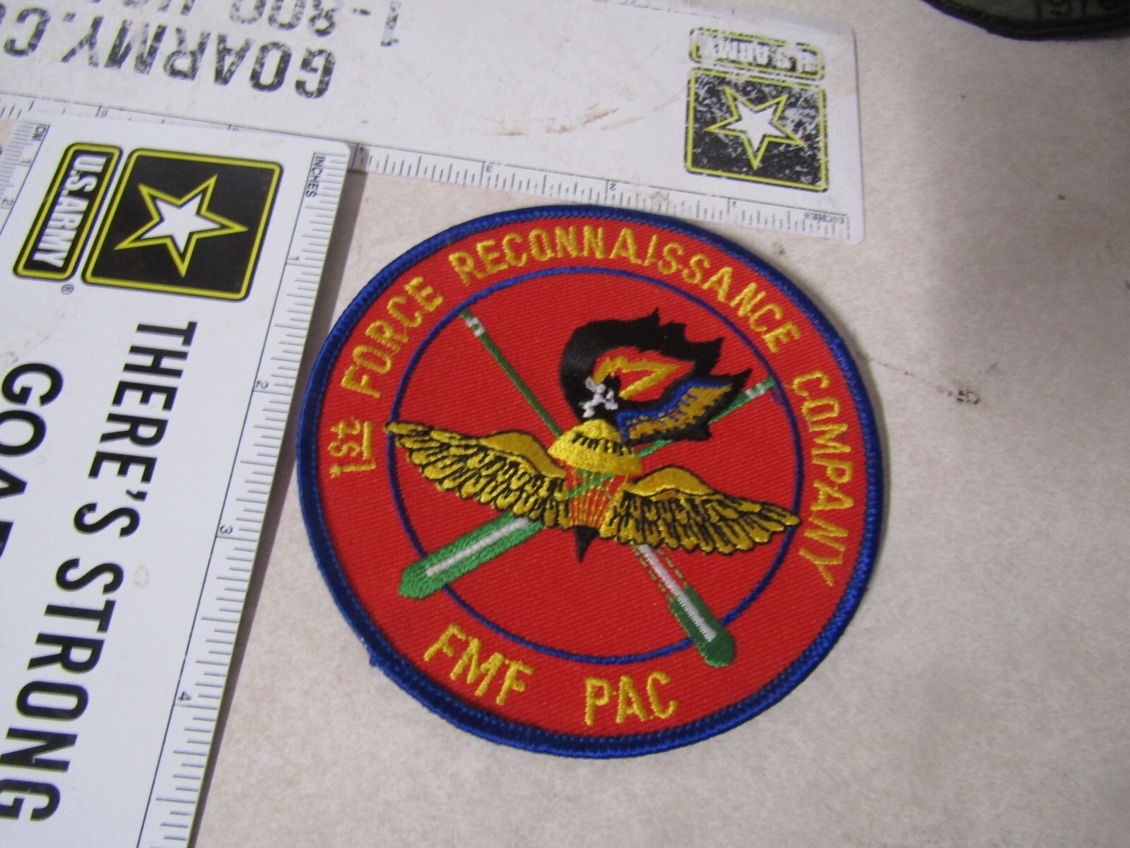 MILITARY PATCH VINTAGE 1ST FORCE RECONNAISSANCE COMPANY FMF PAC MARINES